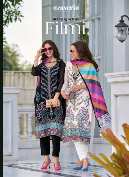Black And White Filmi By Zaveri Heavy Designer Readymade Suits Wholesale Clothing Suppliers In India